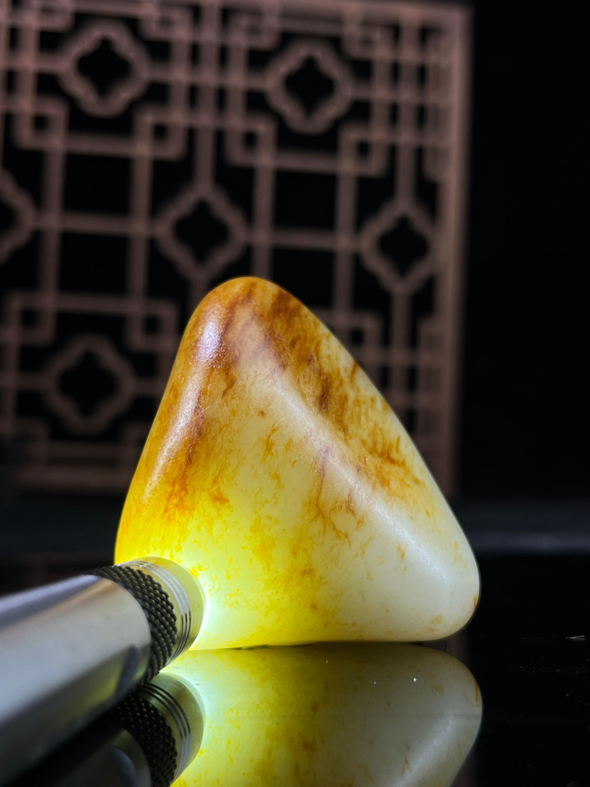 新疆和田玉白玉籽料原石洒金皮挂件10（yc234070）