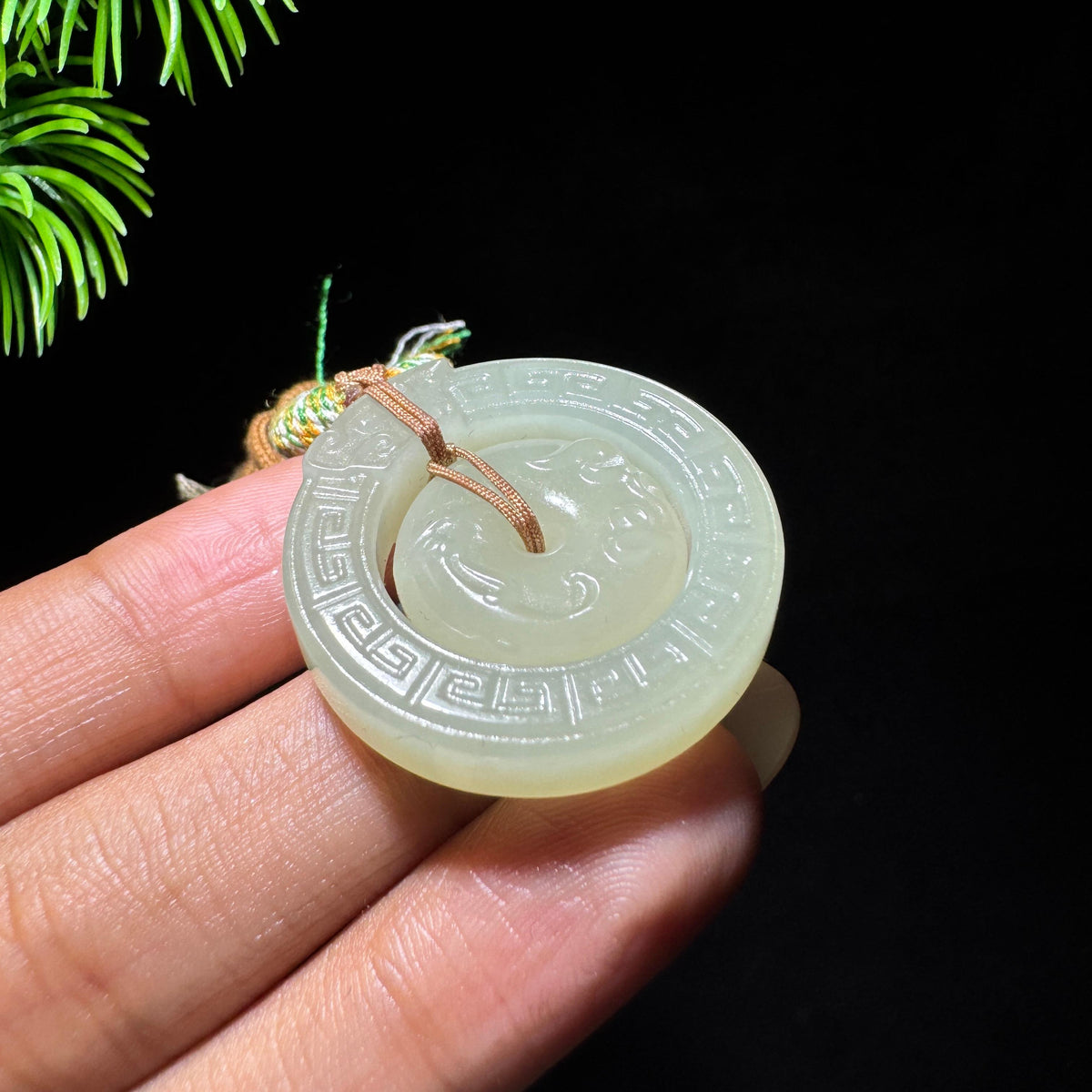 和田玉山料白玉时来运转平安扣（yc728297）