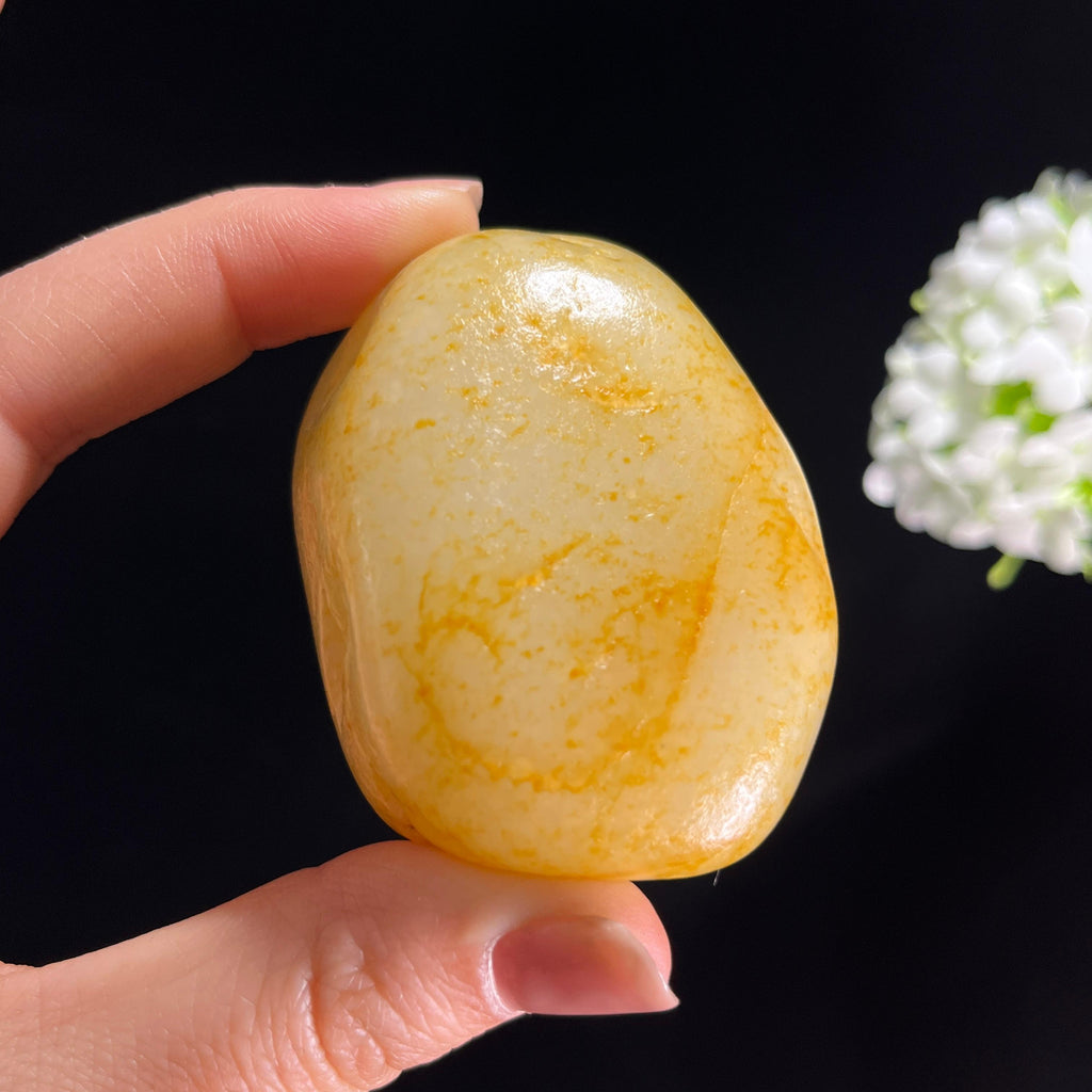 和田玉白玉通体洒金皮“玉璧鎏金”籽料原石（yc286277）