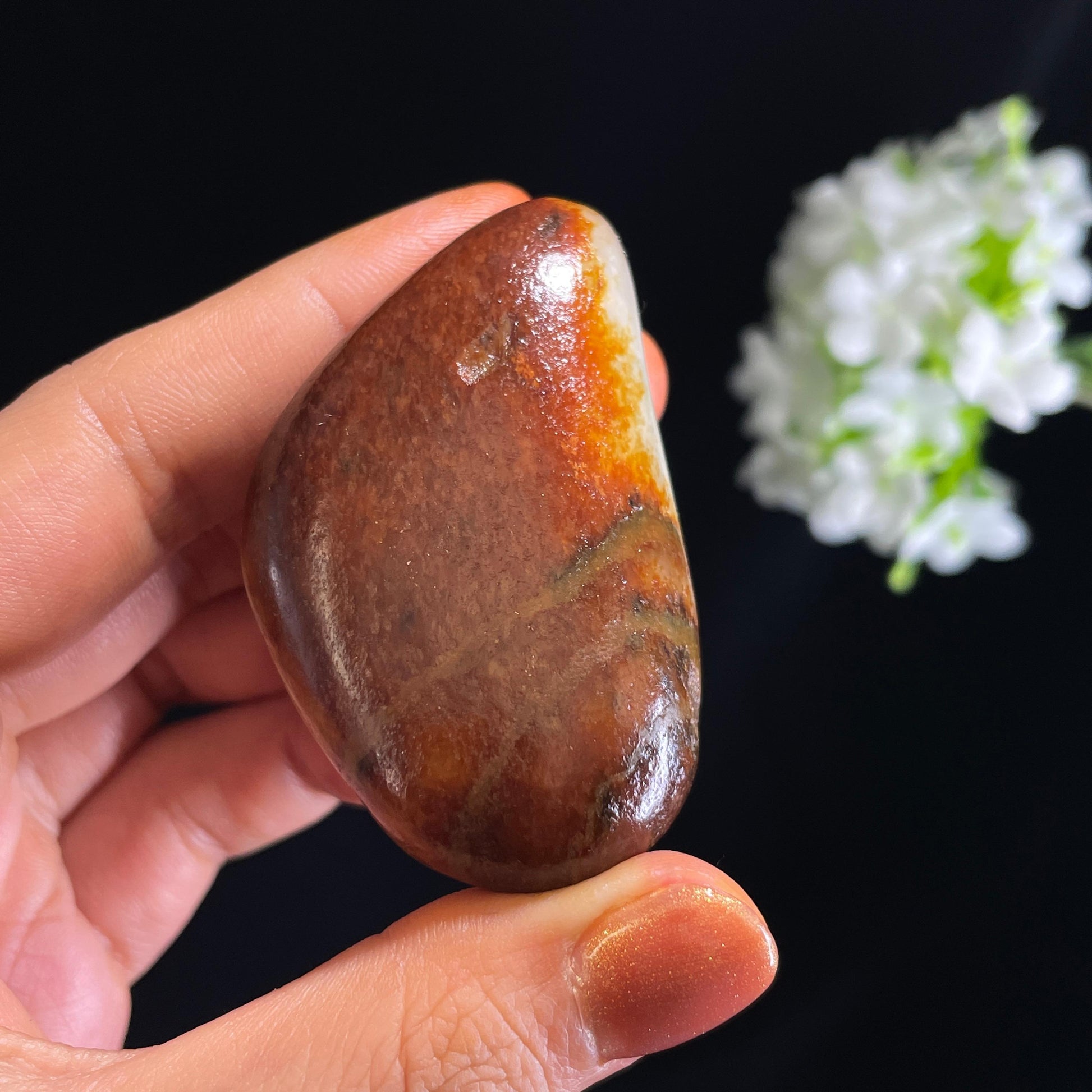 和田玉白玉“丹丘生色”聚红皮籽料（yc375275）