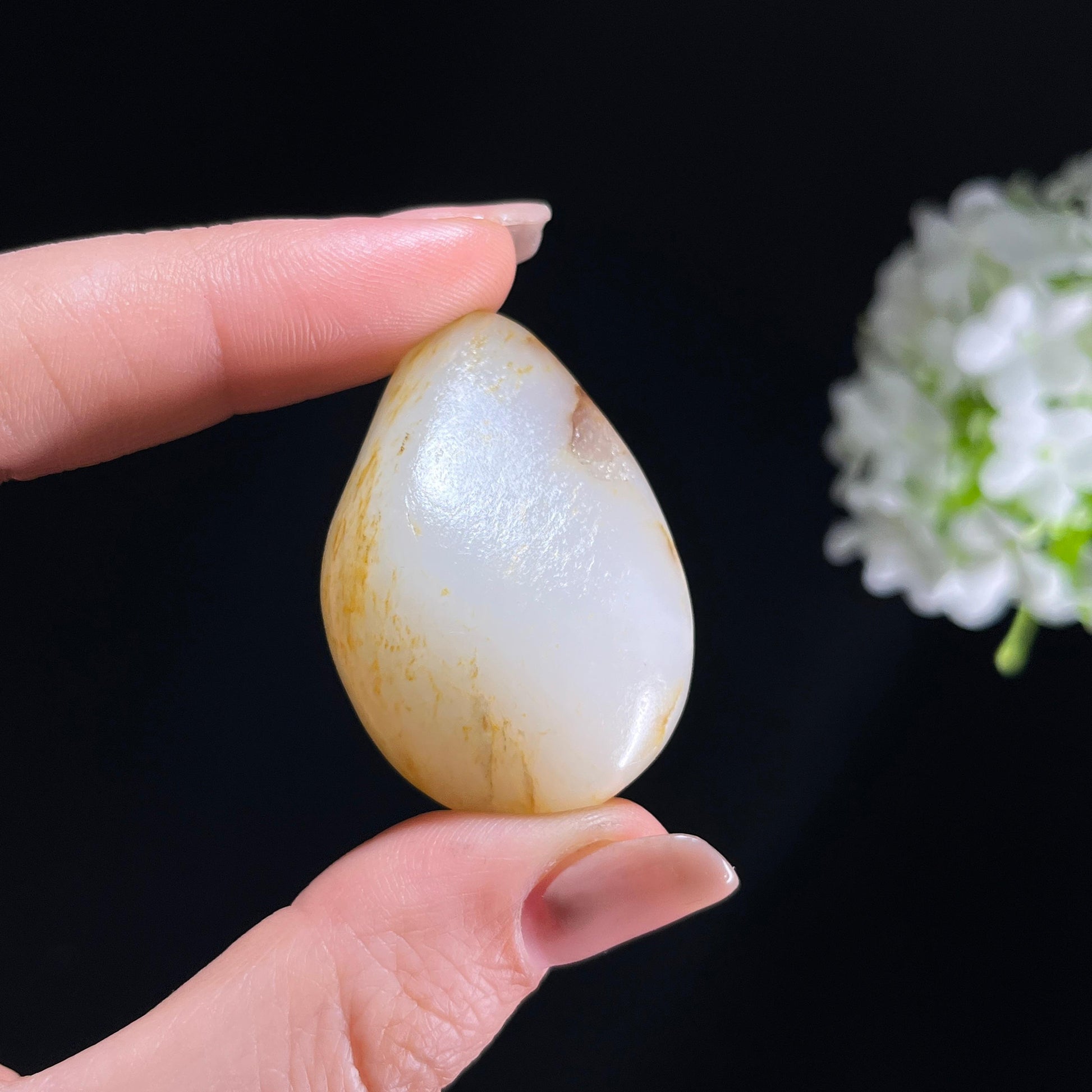 2026.4.9广告流，和田玉白玉“野径留晖”洒金皮籽料（yc382829）