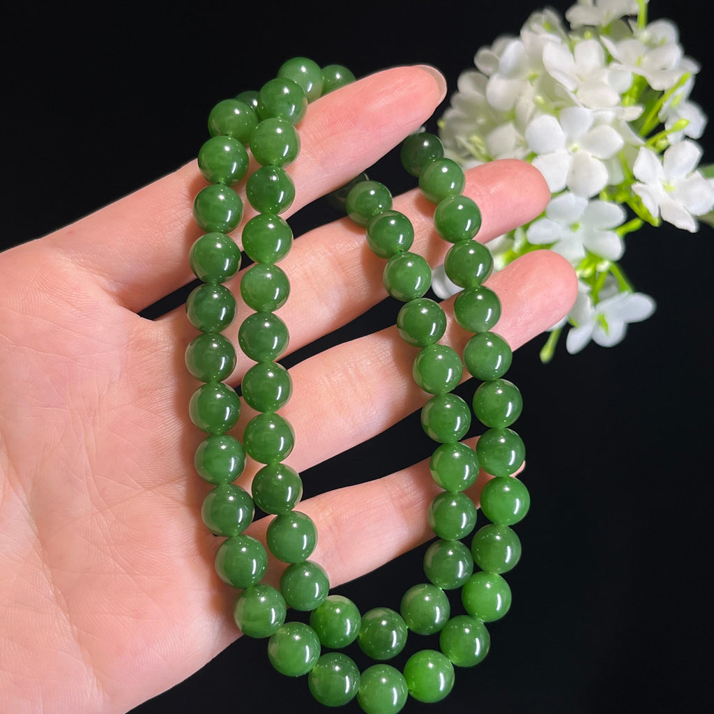 和田玉碧玉圆珠手串（yc367417）