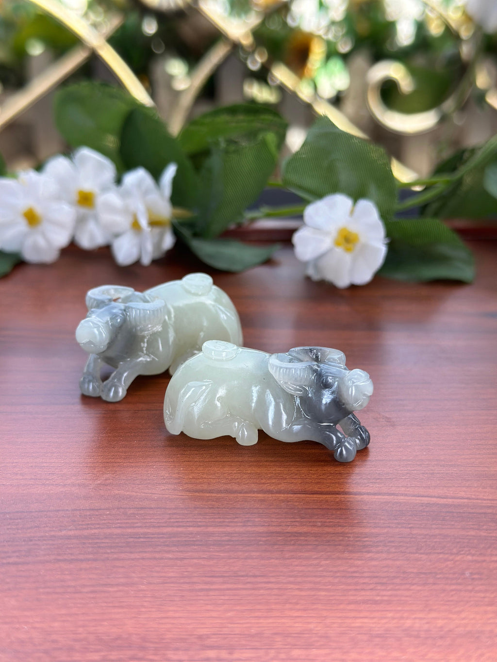 新疆和田玉青花籽料扭转乾坤挂件（一对）（yc707958）
