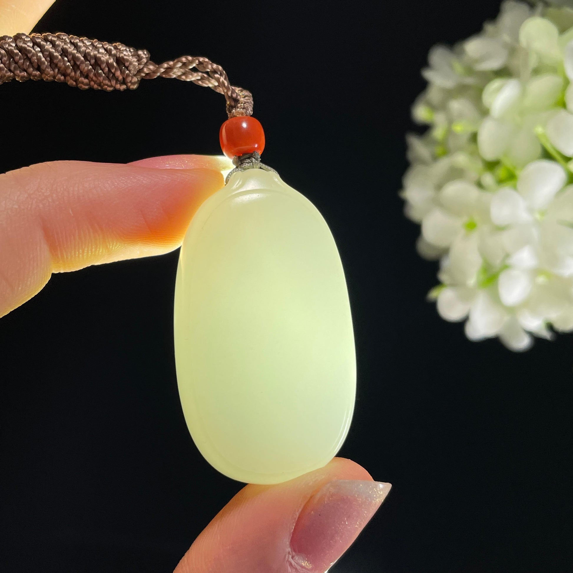 和田玉羊脂白玉“月光信封”平安无事牌（yc327460）