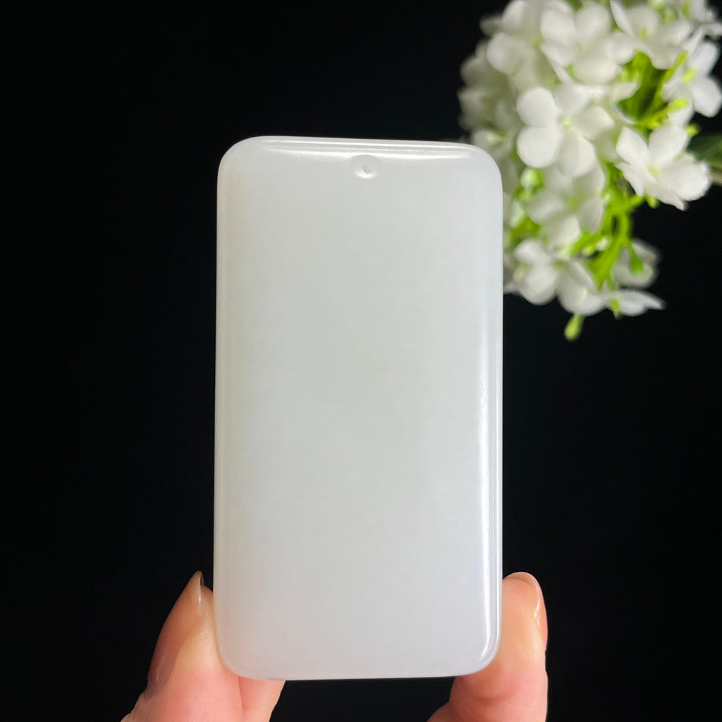 和田玉“玉鉴澄明”羊脂白玉无事牌（yc349501）