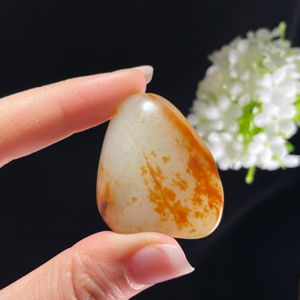 2026.4.28新疆天然和田玉“鸿运连年”聚红皮籽料一对（yc397777）