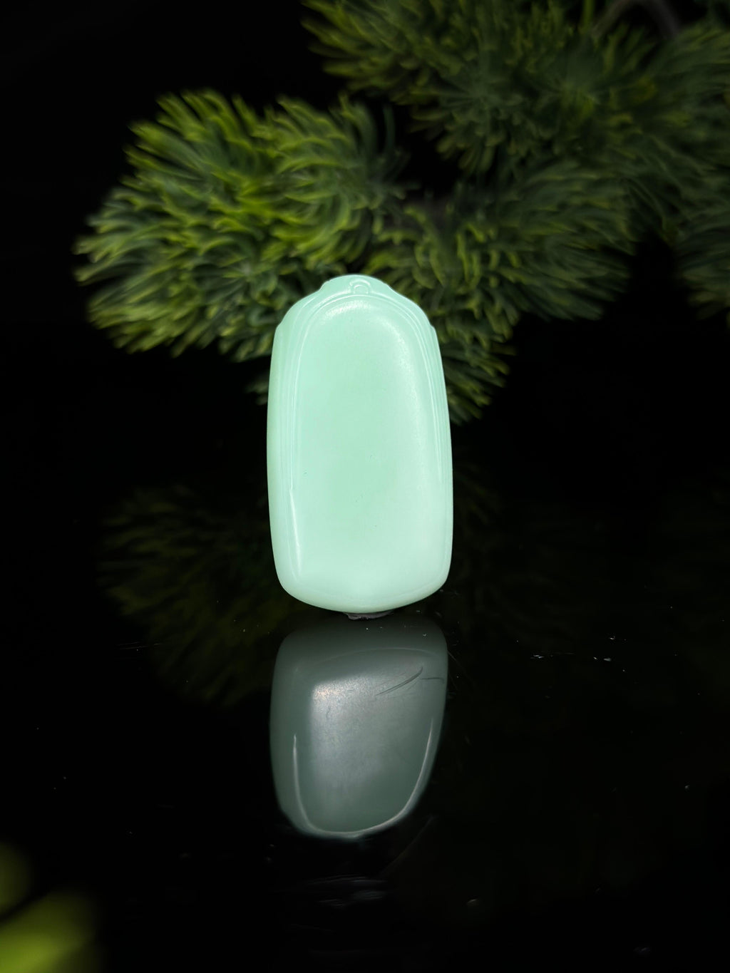 和田玉薄荷绿小无事牌（yc496622）