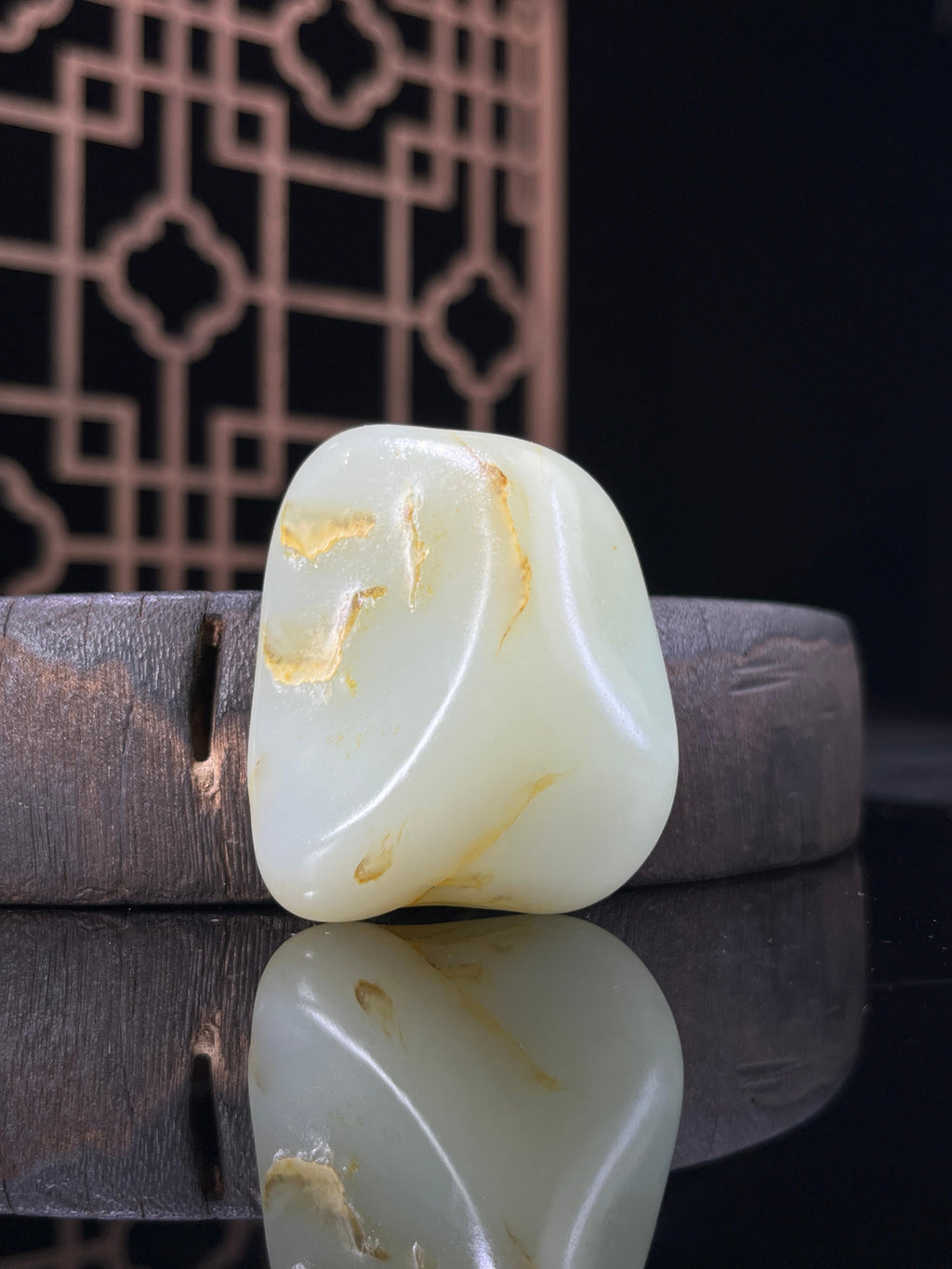 新疆和田玉白玉籽料原石洒金皮挂件4（yc233823）