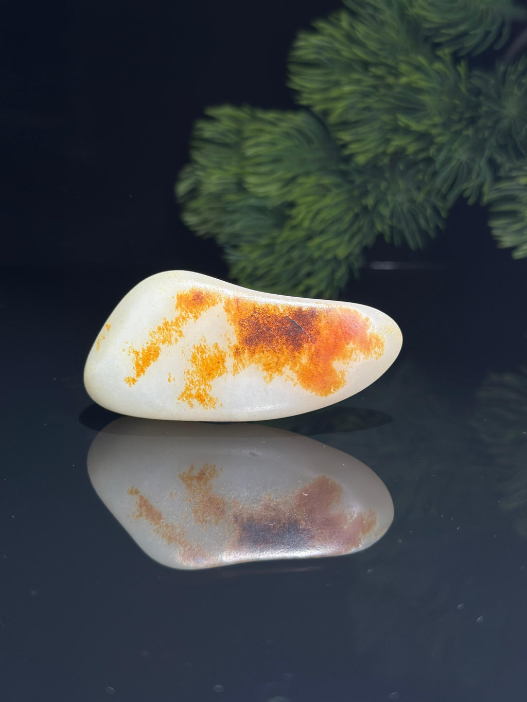 新疆和田玉白玉特色虎形红皮臻品挂件手把两用籽（yc504736）
