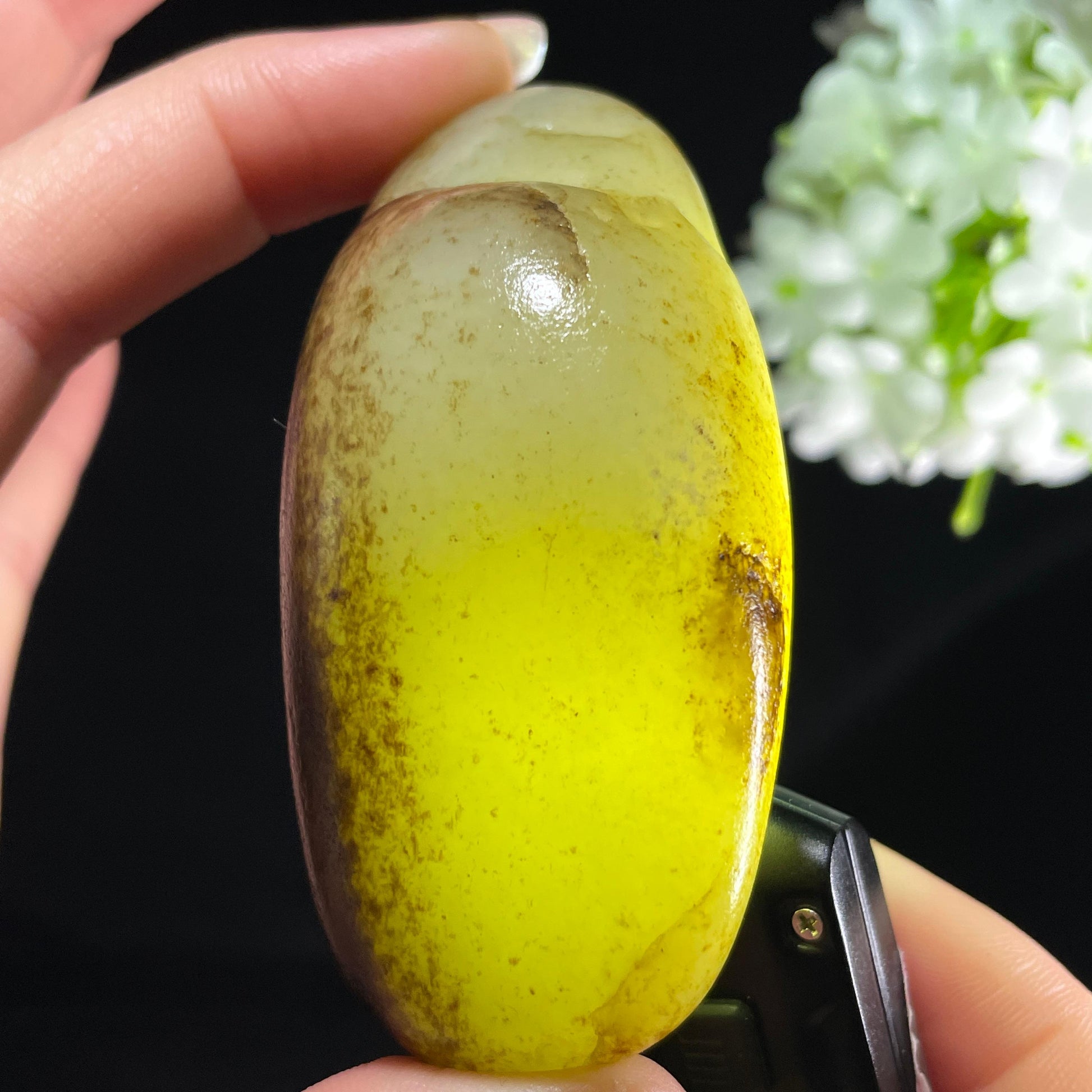 和田玉青白玉“夜岚覆江”聚黑皮籽料（yc394245）