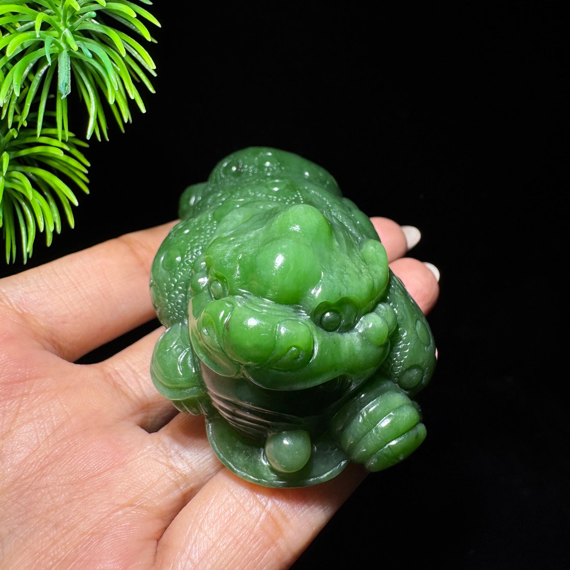 和田玉山料碧玉金蟾（yc692643）