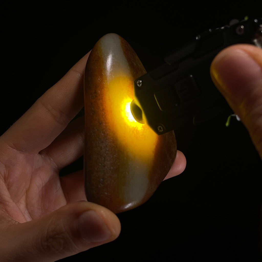 和田玉白玉“黎明分界”红沁籽料（yc318260）