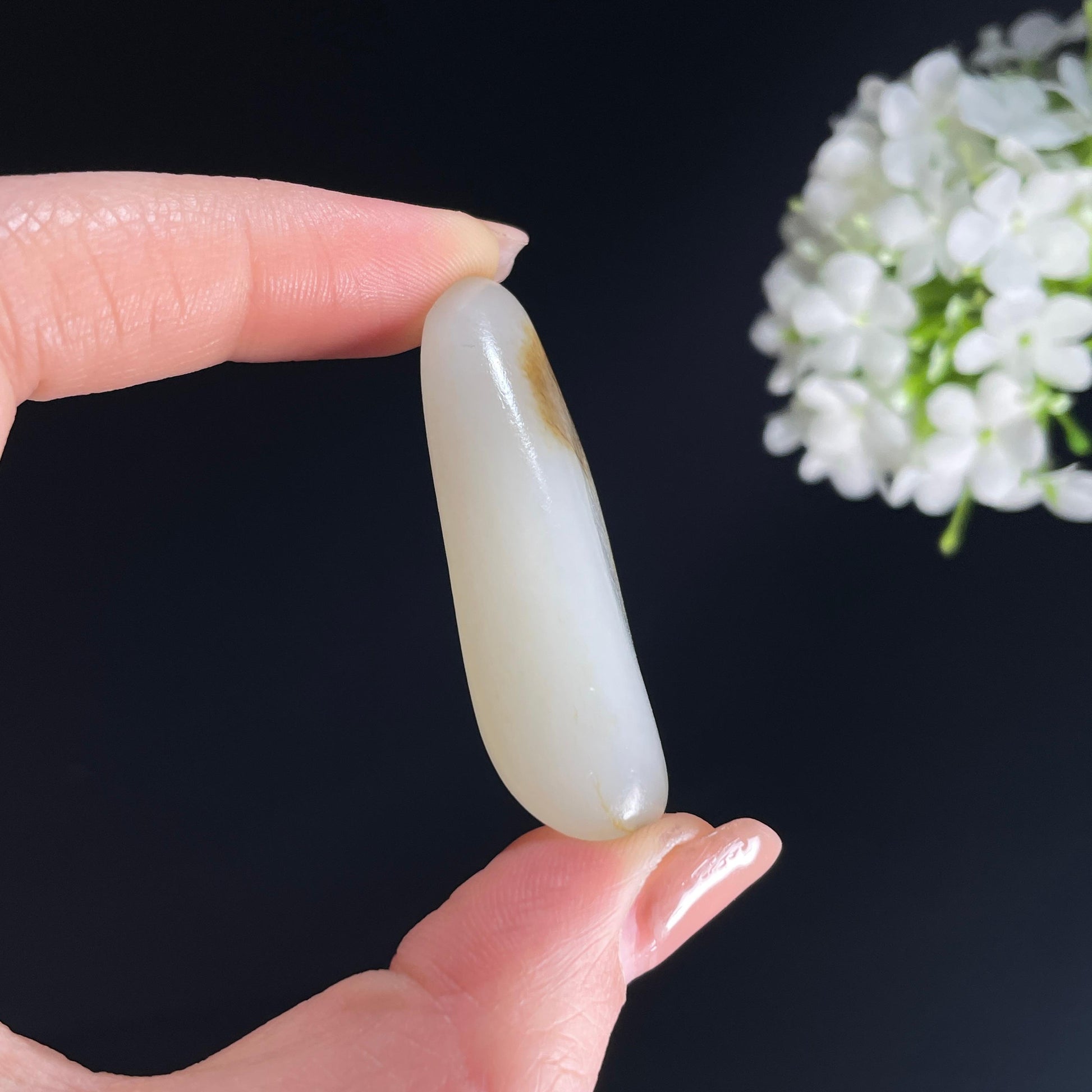 2026.4.9广告流，和田玉白玉“江痕浅黛”秋梨皮籽料（yc386336）