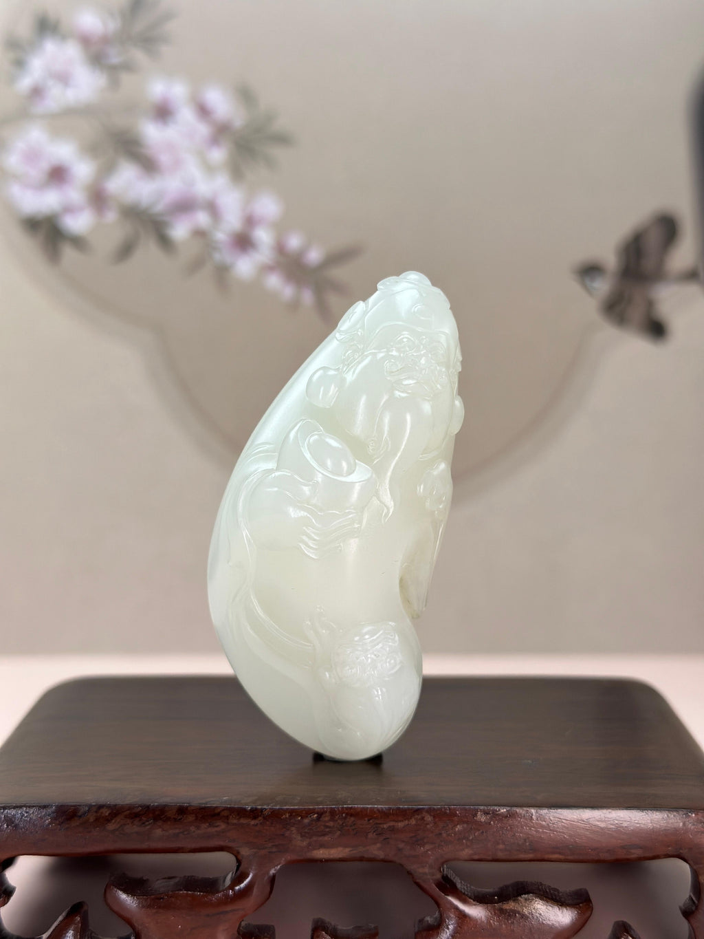 珍品新疆和田玉白玉籽料财神挂件（yc765485）