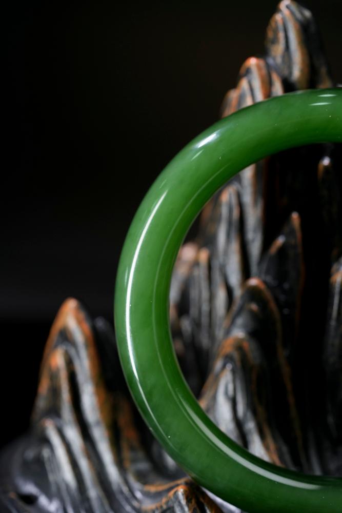 新疆天然和田玉碧玉手镯14（yc253316）