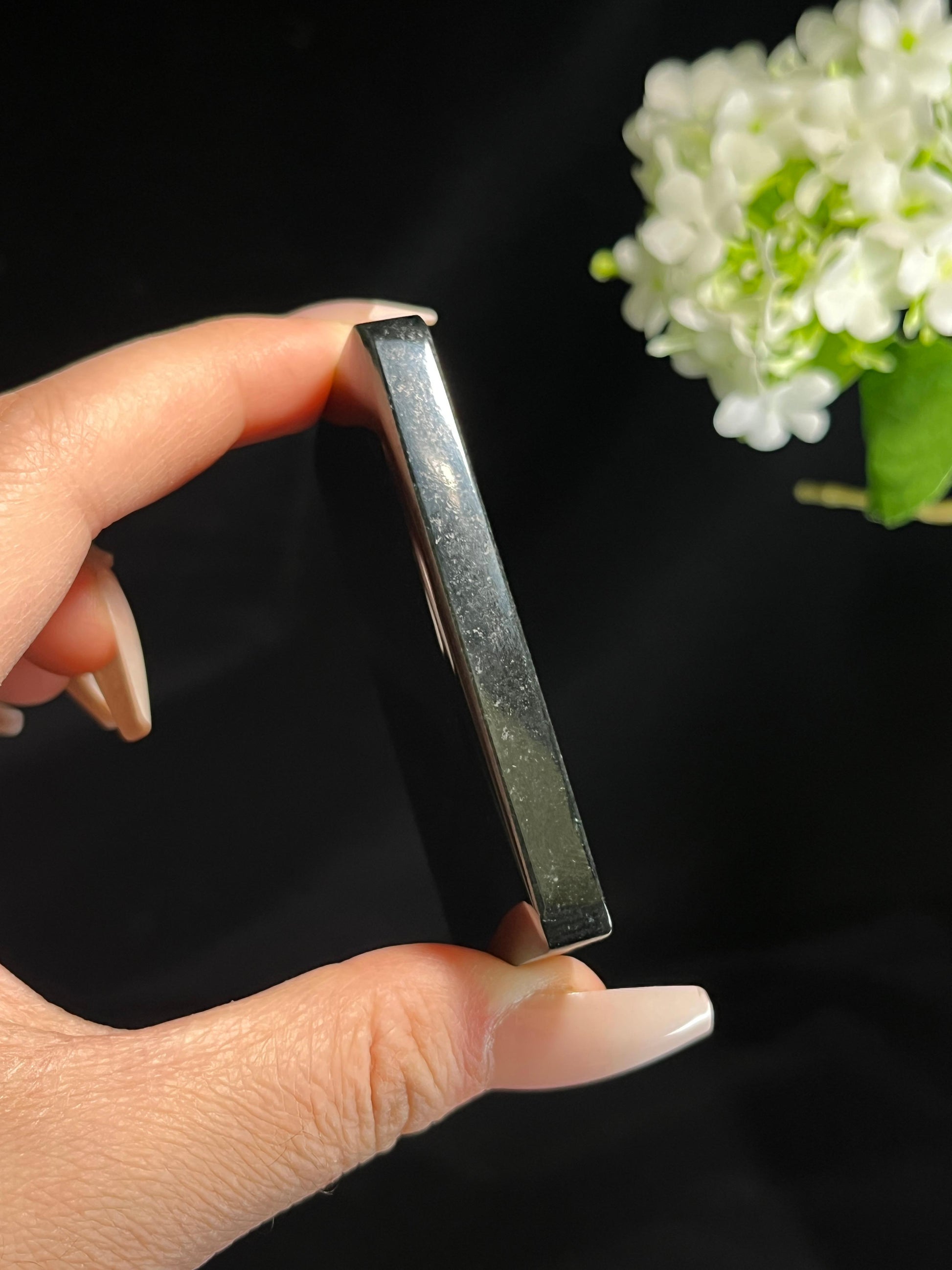 新疆天然和田玉塔青料平安无事牌2（yc260274）