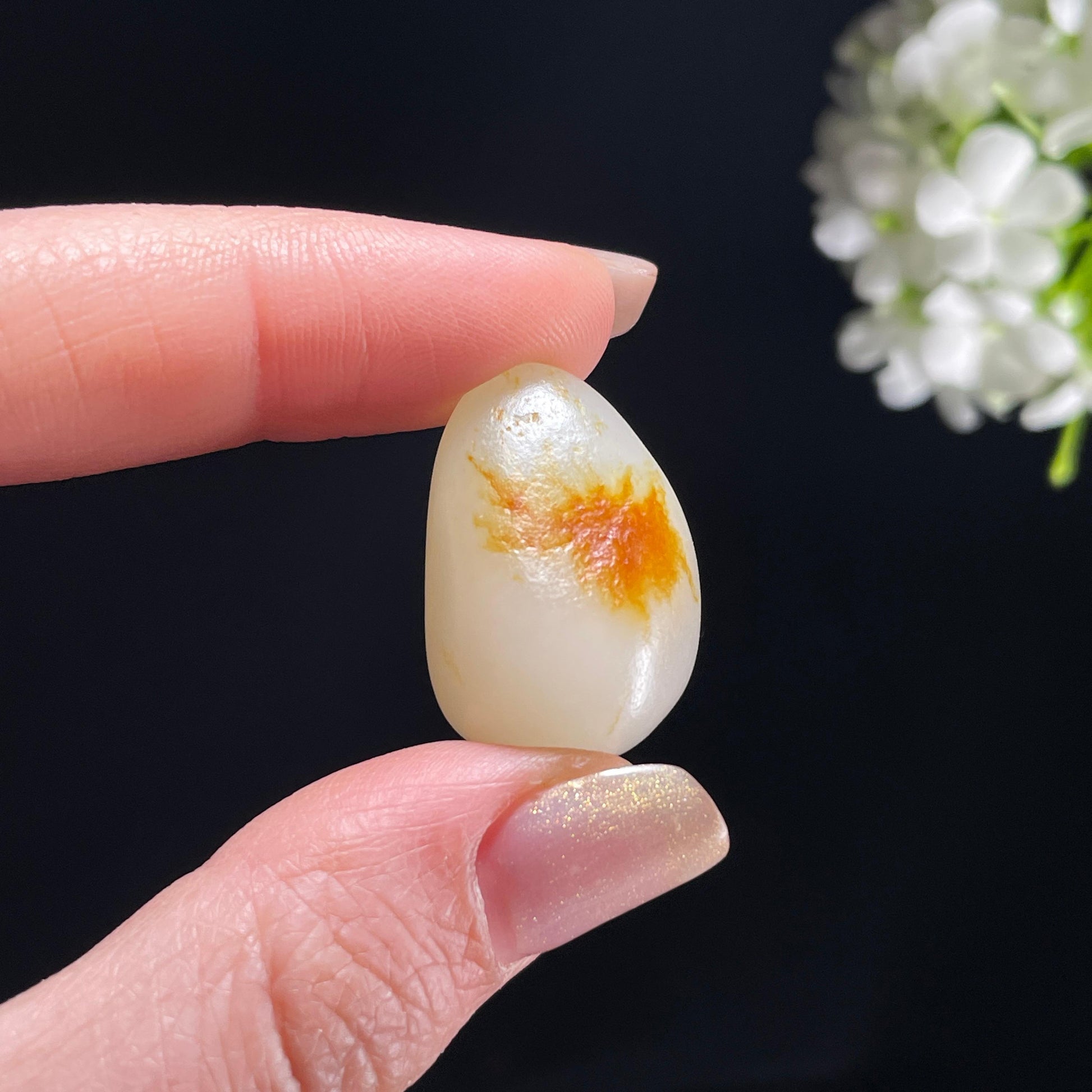 新疆天然和田玉红皮洒金皮精品籽料（yc362953）