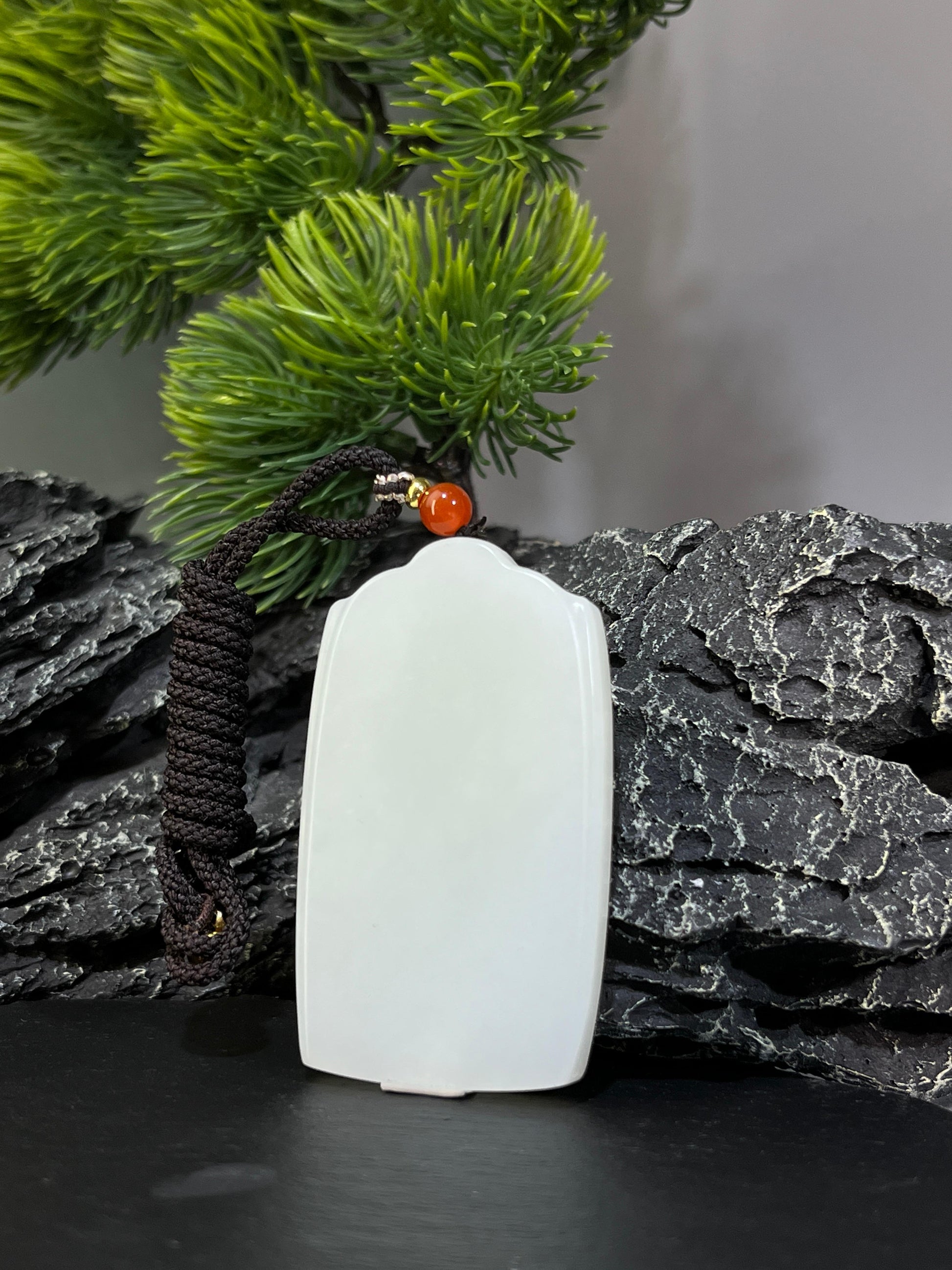 和田玉高青白玉无事牌（yc228691）