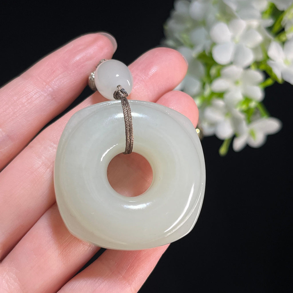 和田玉白玉平安扣（yc367286）