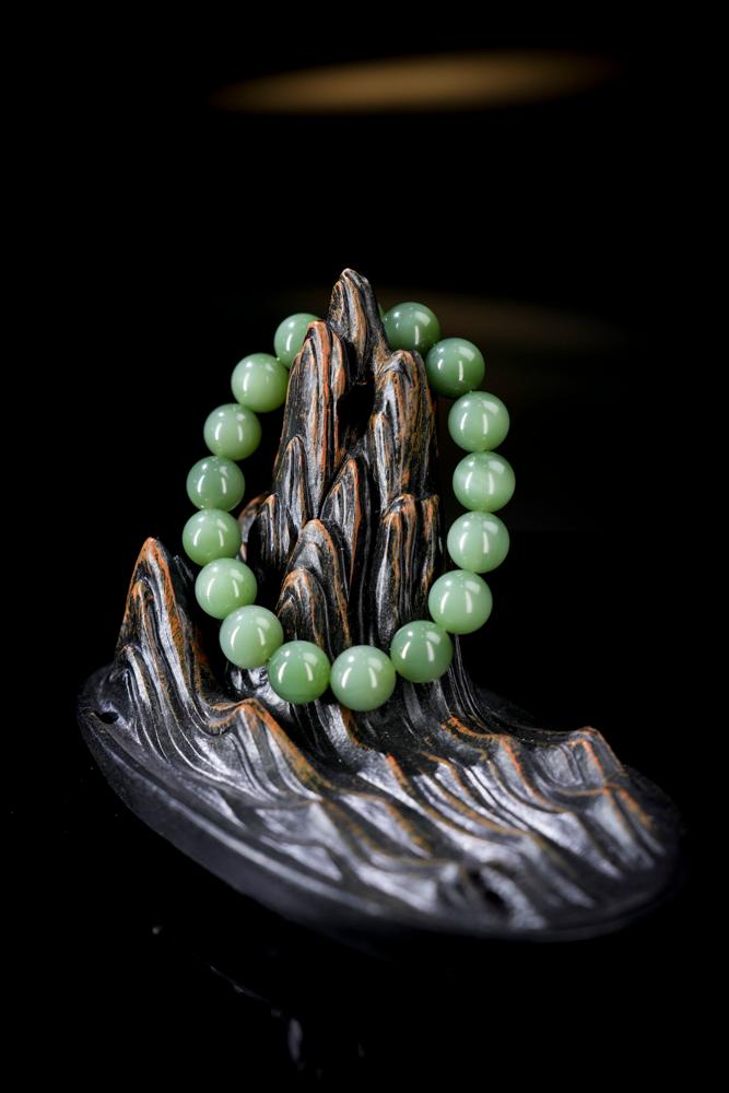 和田玉碧玉手串（卡12）（yc253318）