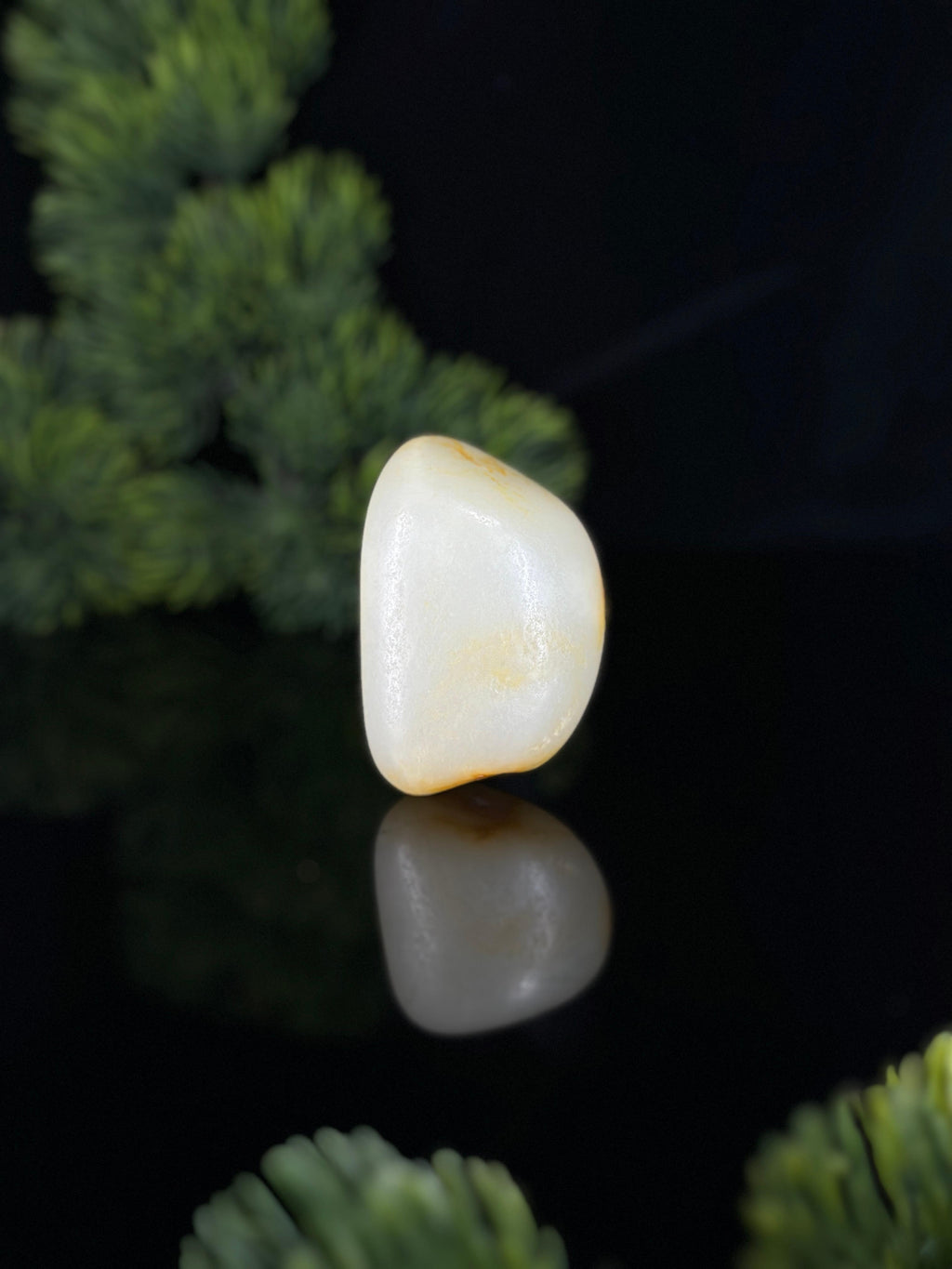 新疆和田玉白玉淡洒金皮籽料手把件（yc472271）