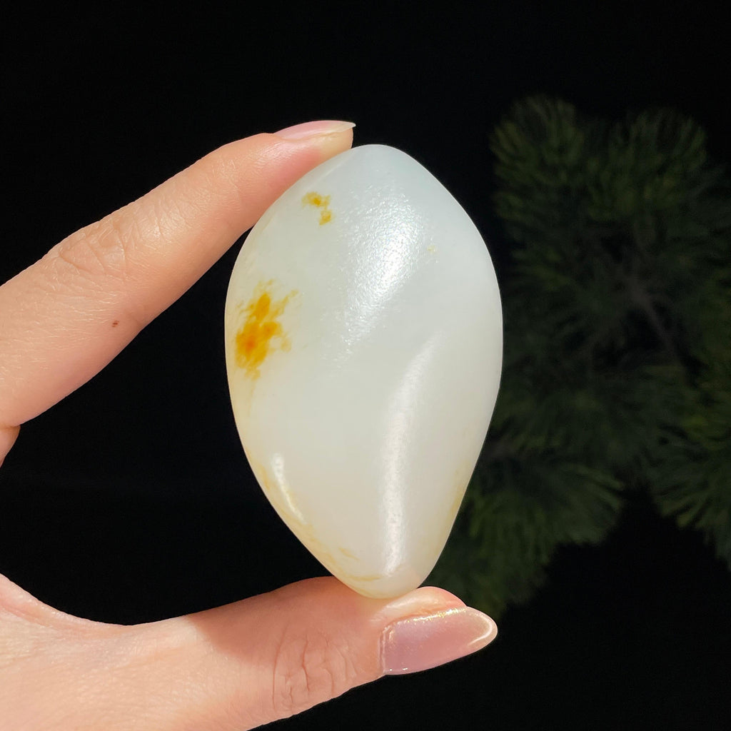 新疆和田玉一级白洒金皮收藏级籽料手把件（yc499540）