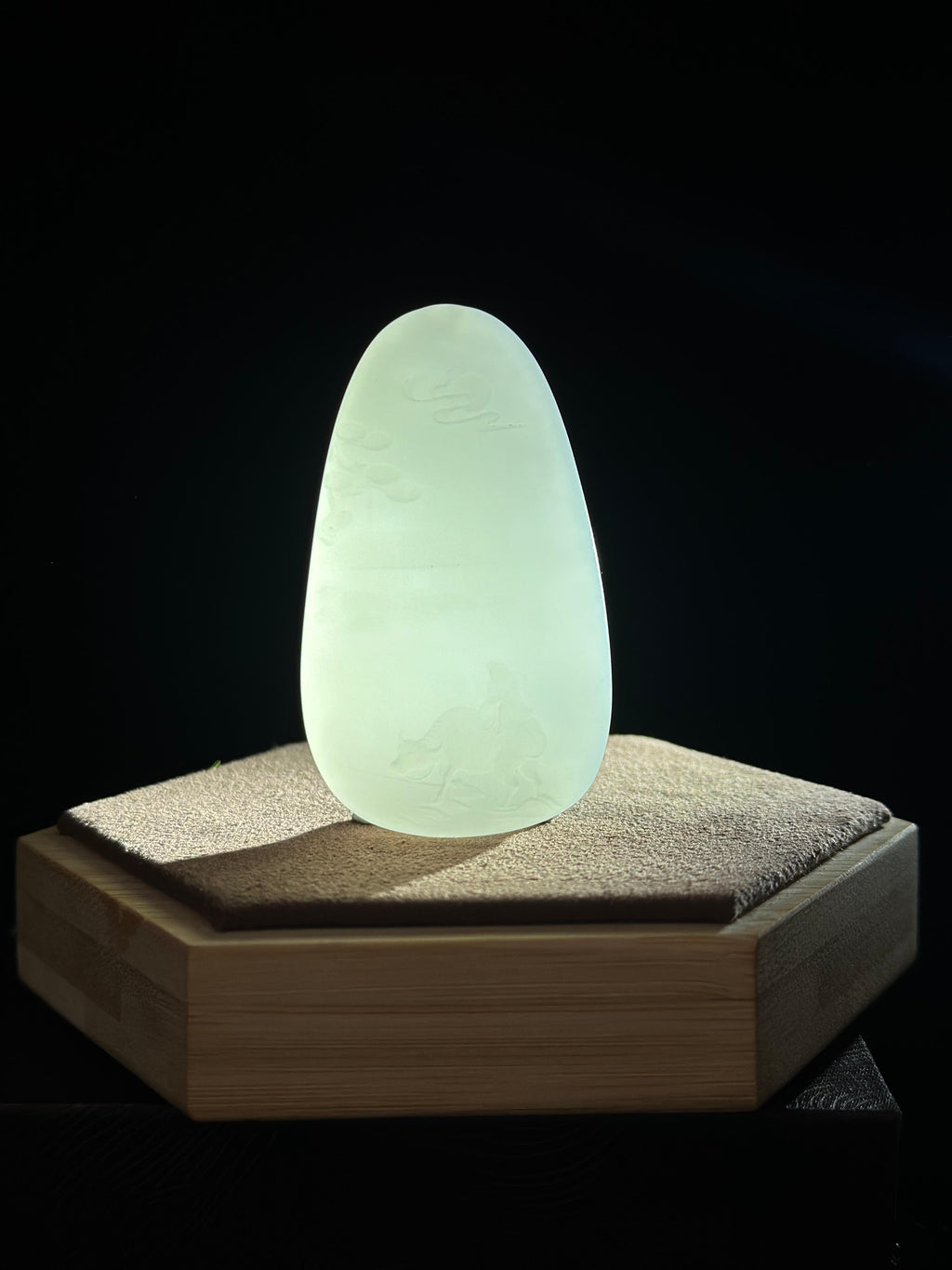 和田玉白玉山水牧童玉牌（yc769242）