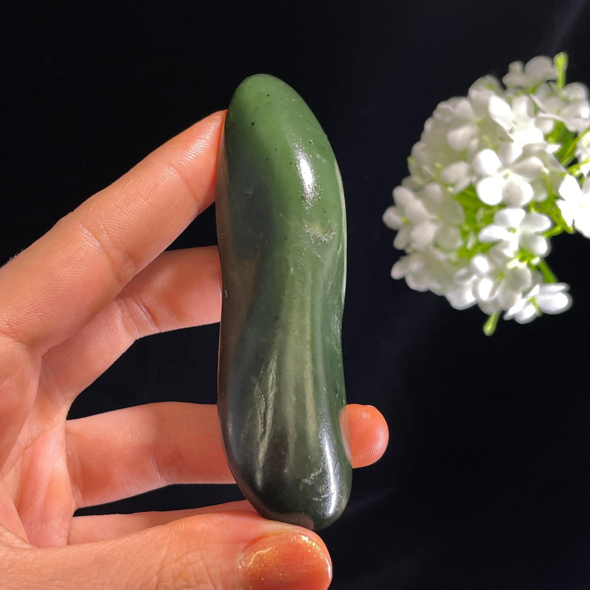 新疆天然和田玉 “苍渊流翠” 碧玉籽料（yc375266）