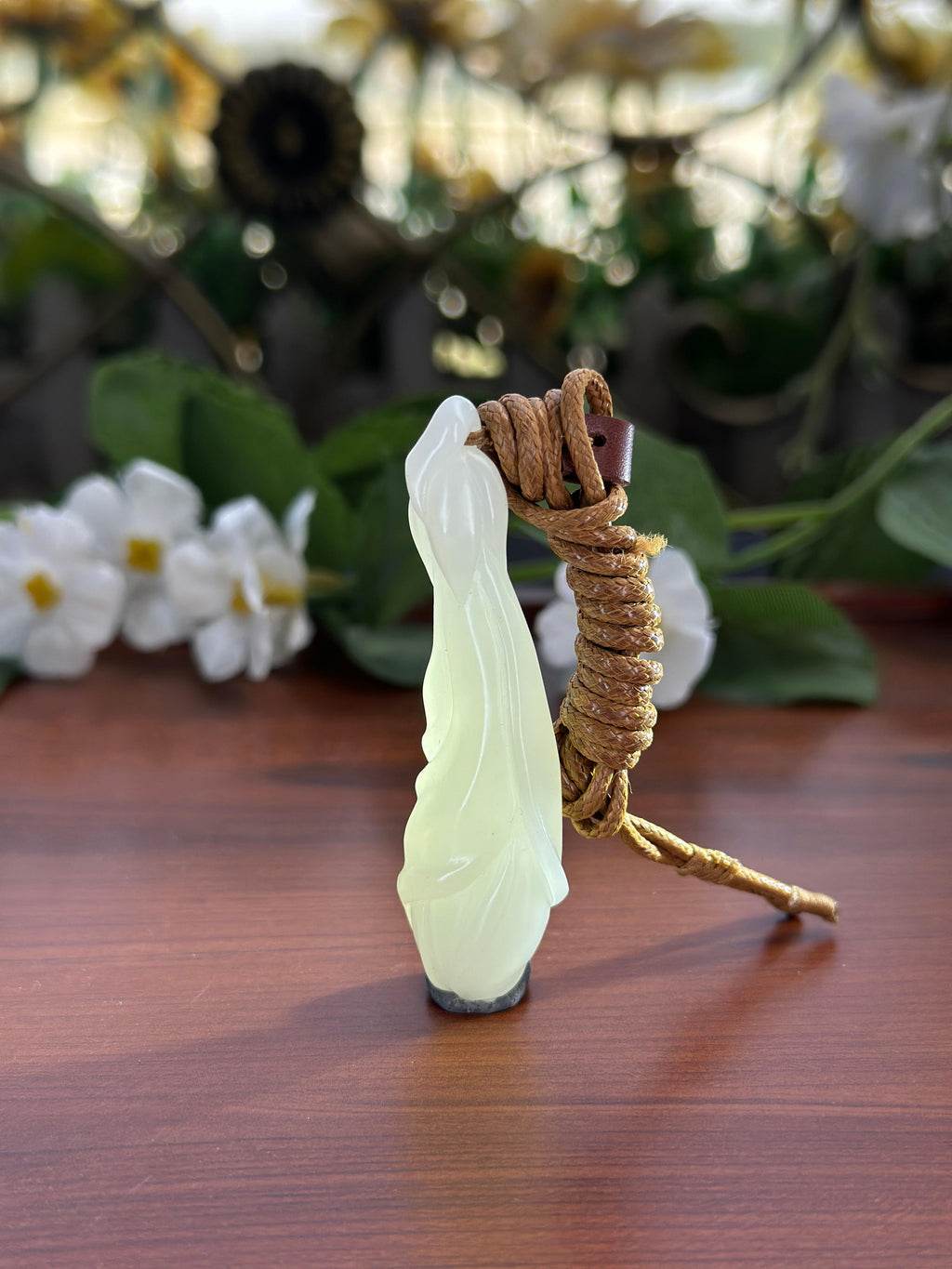 和田玉白玉玉兰花挂件（yc708065）