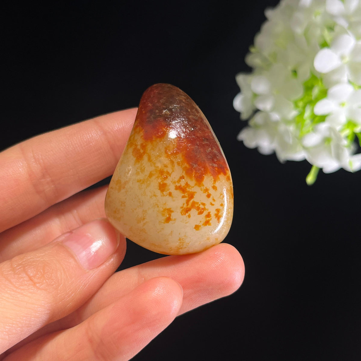 和田玉白玉“秋红洒金”聚红洒金皮籽料（yc349684）