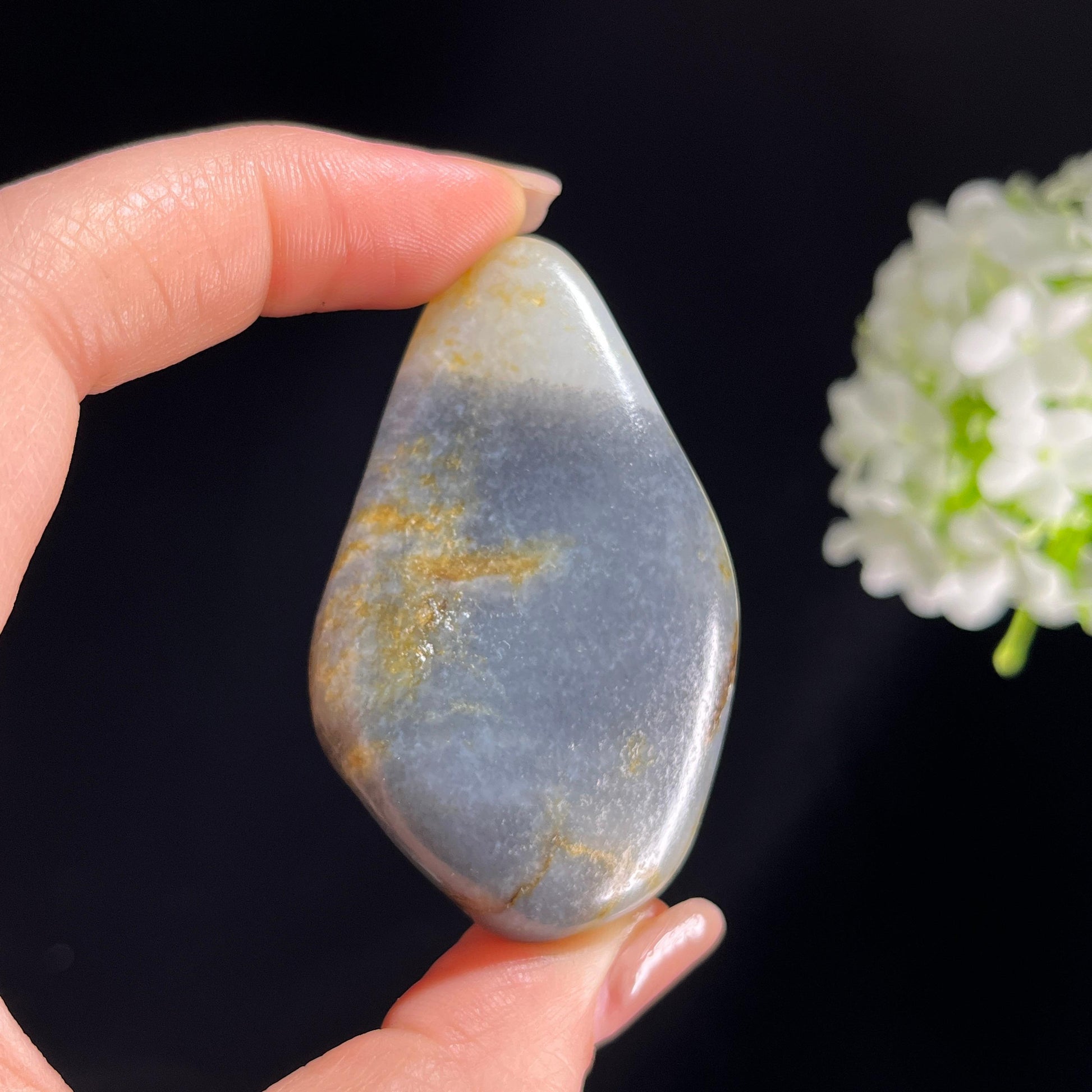 2026.4.9广告流，和田玉青花“黛峰鎏金”洒金皮籽料（yc382808）