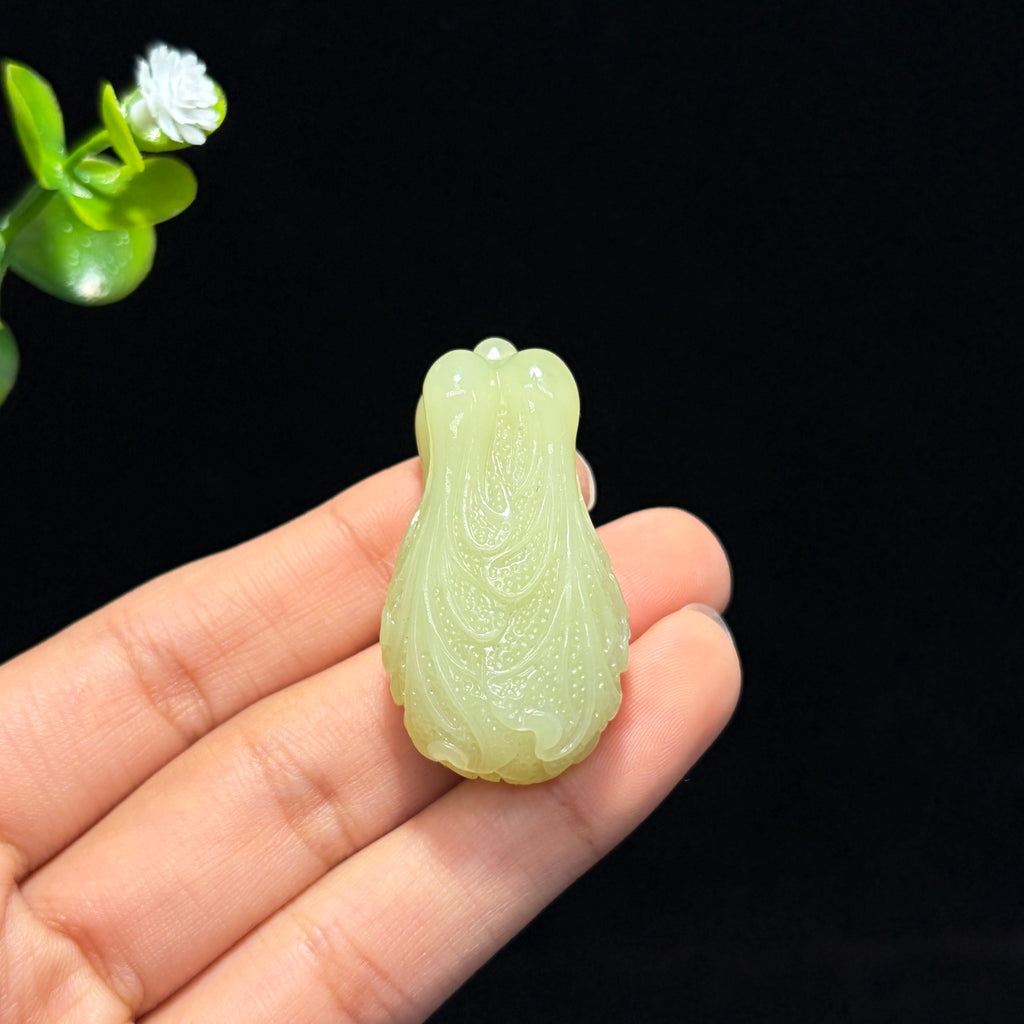 和田玉精品黄口白菜挂件（yc762346）