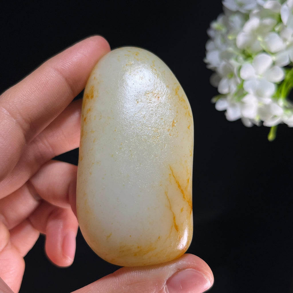 和田玉白玉“金丝缠玉”洒金皮籽料（yc351313）