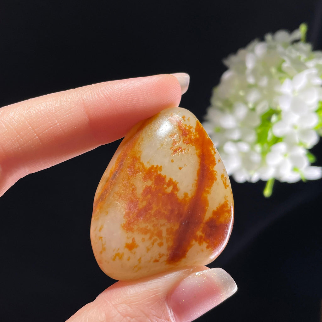 2026.4.28新疆天然和田玉“鸿运连年”聚红皮籽料一对（yc397777）