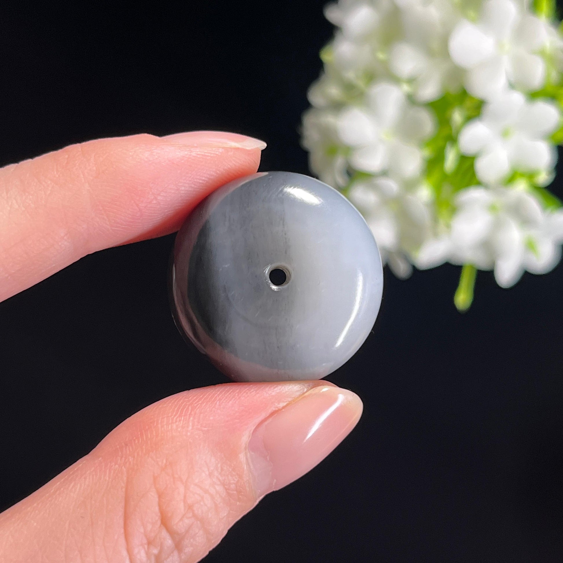 天然和田玉“圆满呈祥”籽料青花平安扣（yc339131）