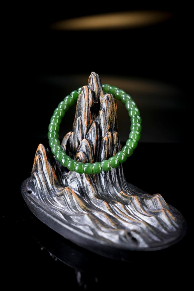 和田玉碧玉手串（卡5.5）（yc253304）