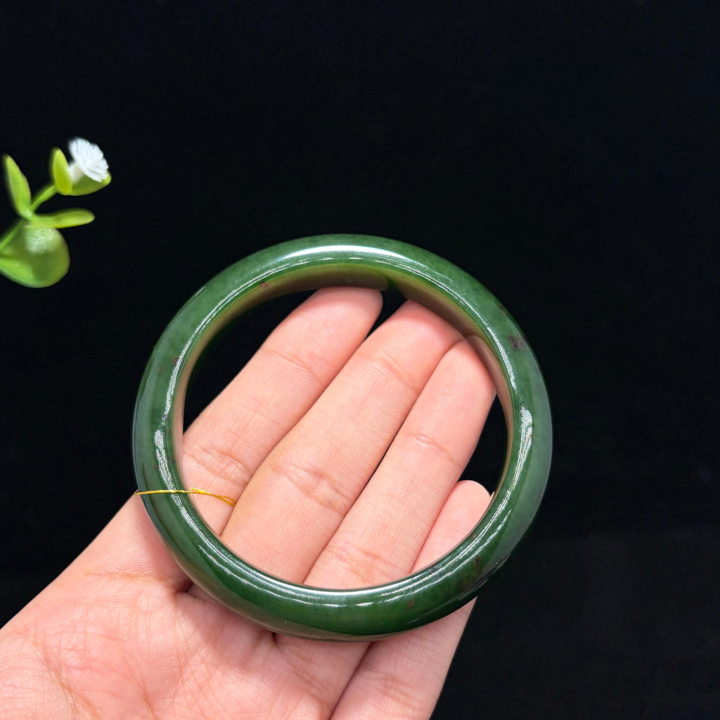高品质碧玉菠菜绿手镯（yc783782）