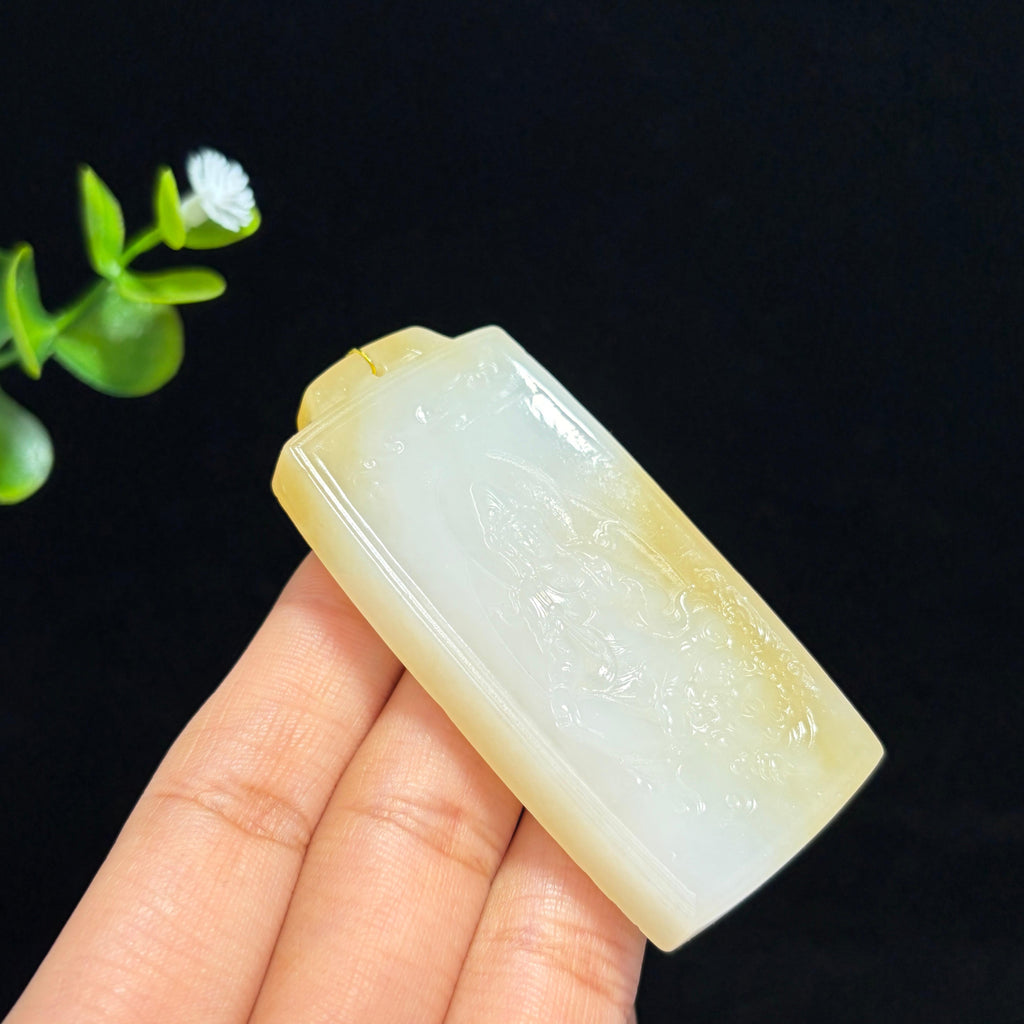 和田糖白玉文殊菩萨挂件（yc776255）