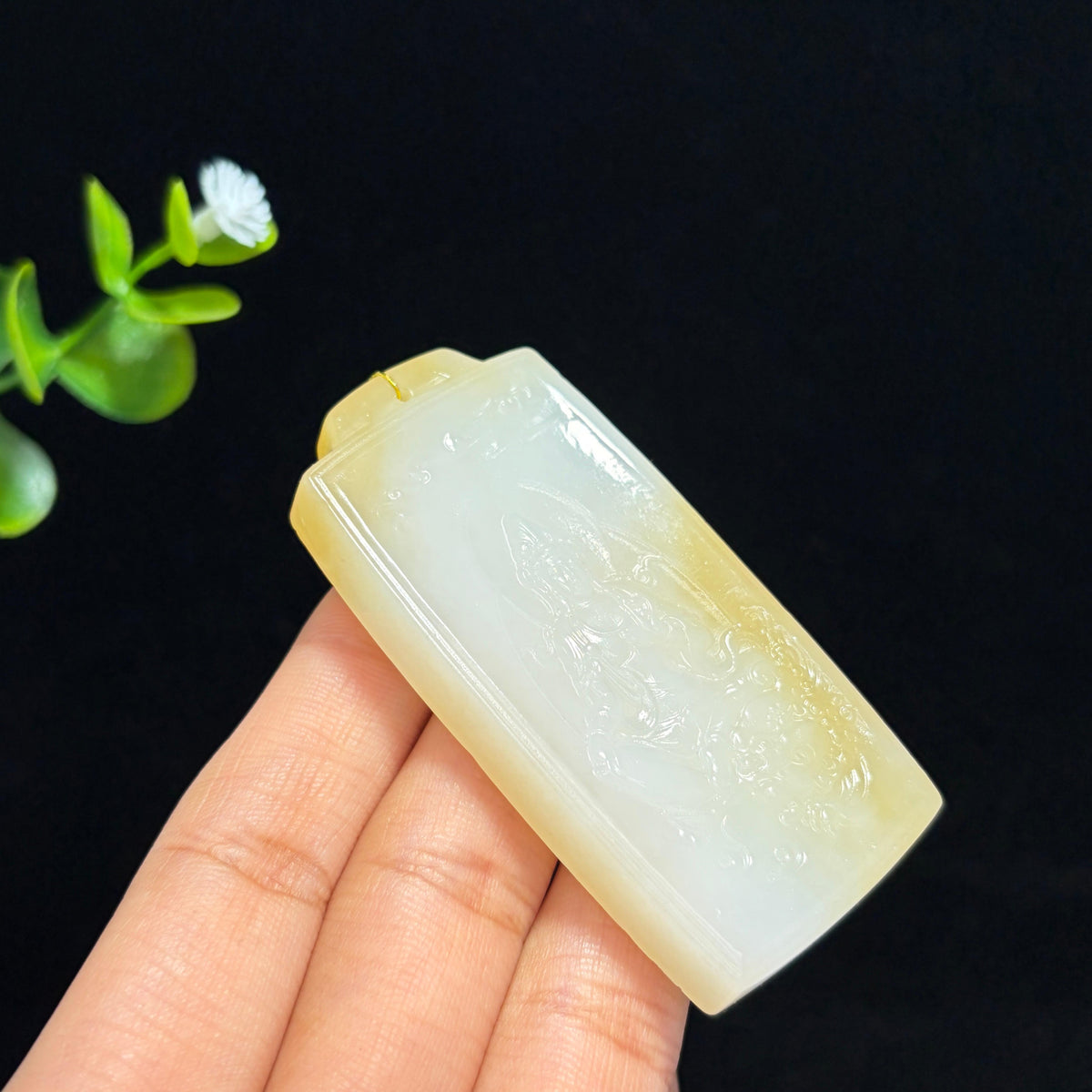 和田糖白玉文殊菩萨挂件（yc776255）