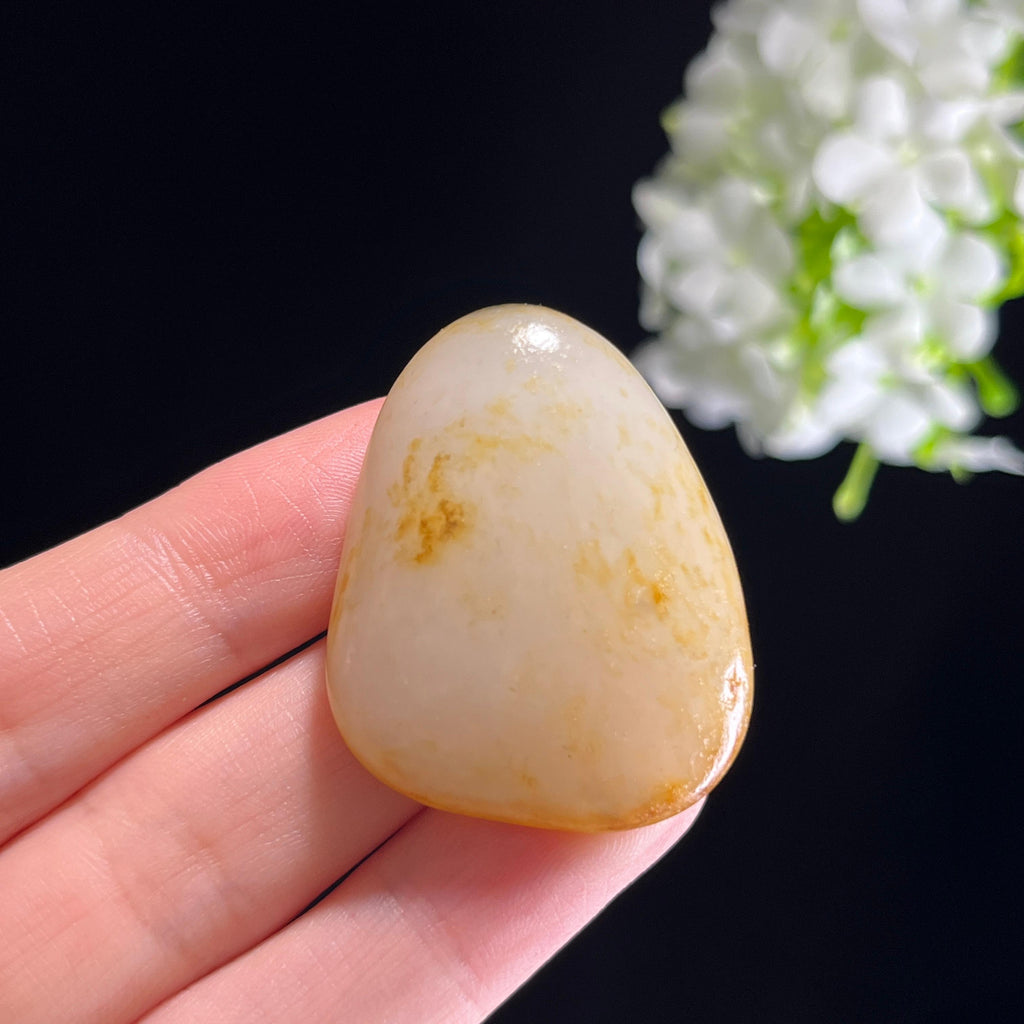 和田玉白玉“秋光染玉”洒金皮籽料（yc351419）