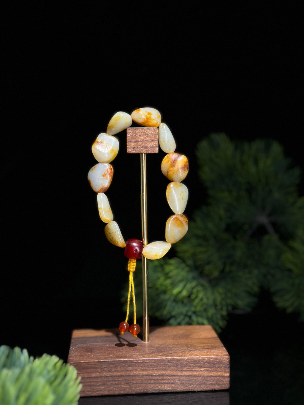 新疆和田玉红皮洒金皮精品原籽手串（11颗）（yc523234）