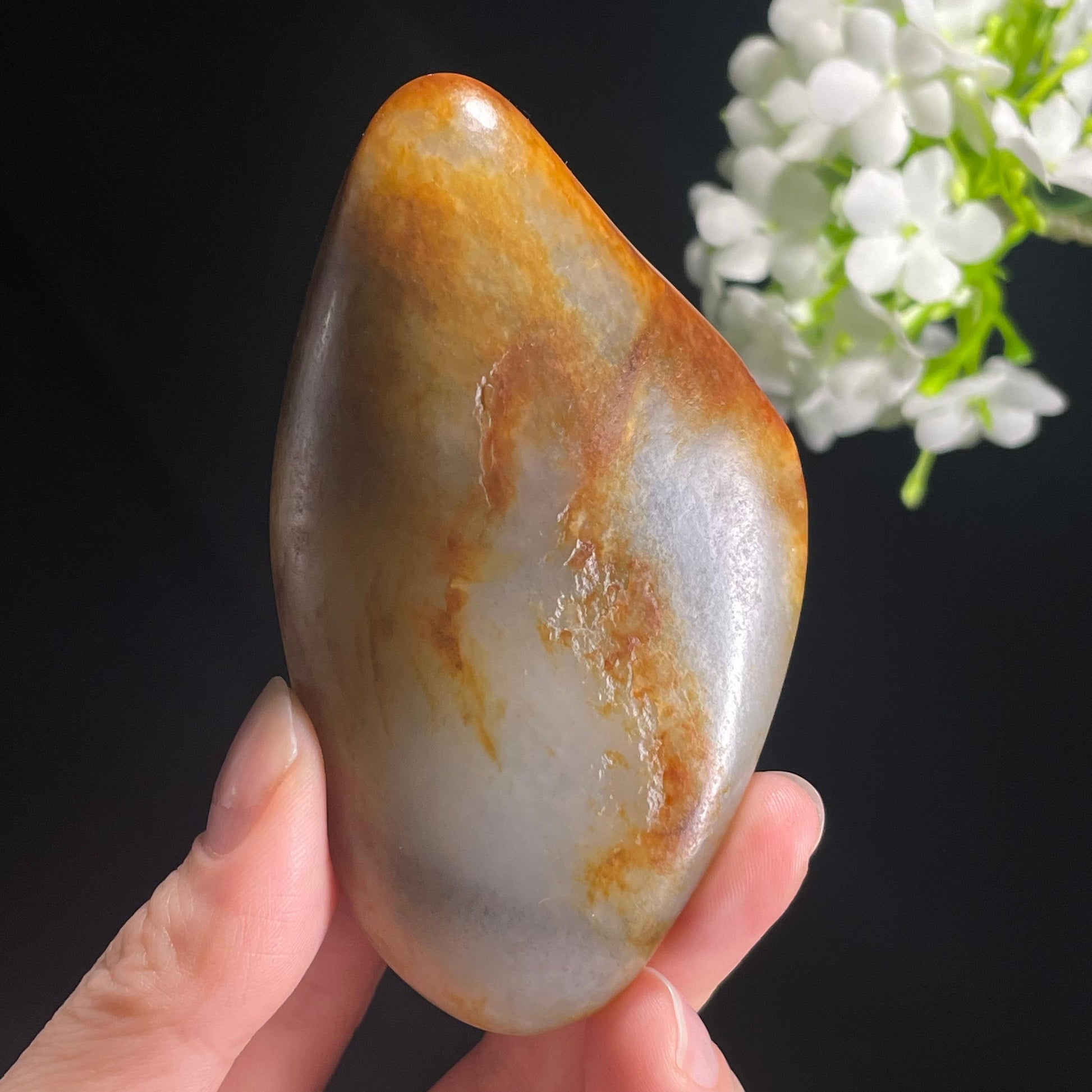 和田玉白玉青花洒金聚红皮“鸿运流金”籽料原石（yc311051）