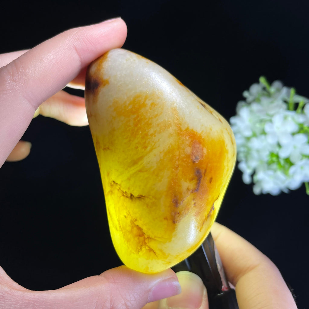 新疆和田玉“秋云覆玉”白玉洒金皮皮籽料（yc440420）
