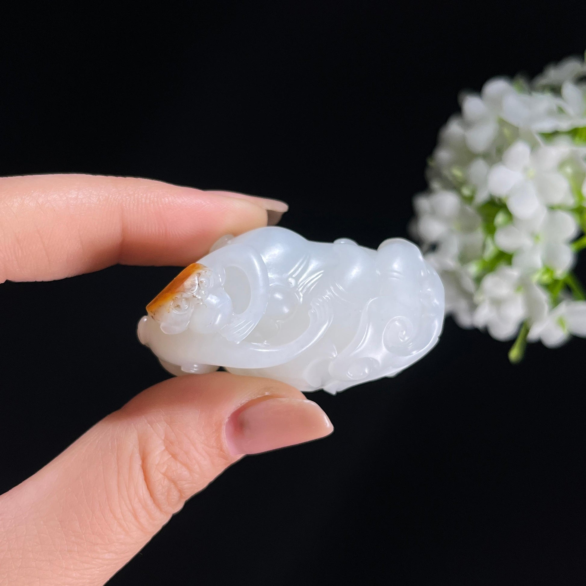 新疆天然和田玉红皮籽料封侯拜相挂件（yc379535）