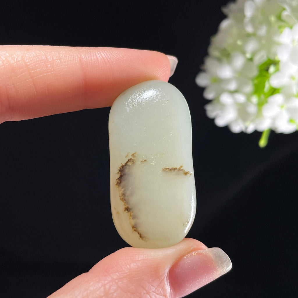 和田玉白玉“烟江浅墨”秋梨皮籽料（yc394207）