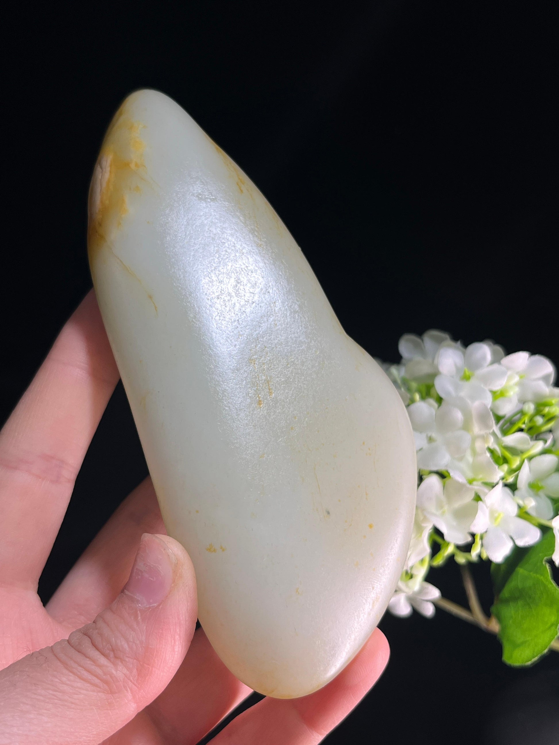 新疆和田玉收藏级白玉洒金皮籽料原石（yc253256）