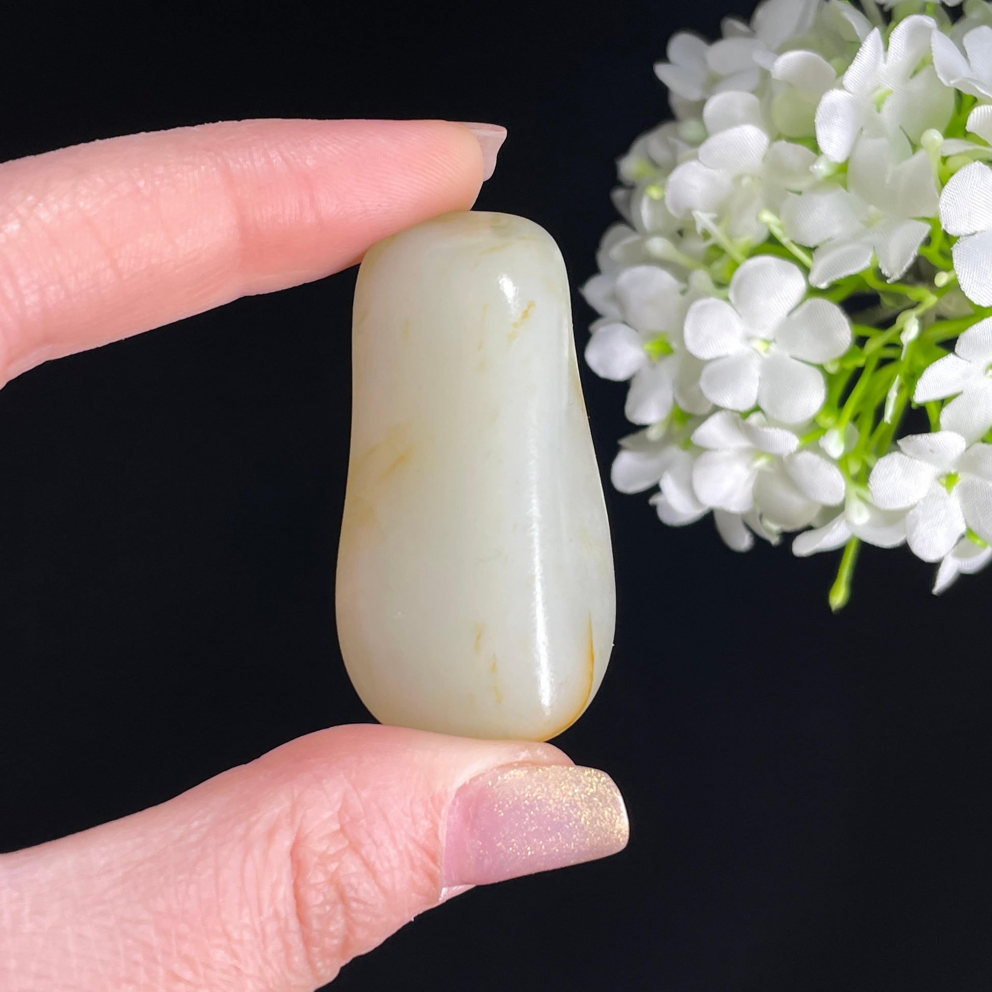 和田玉白玉“金缕系风”洒金皮籽料（yc363697）