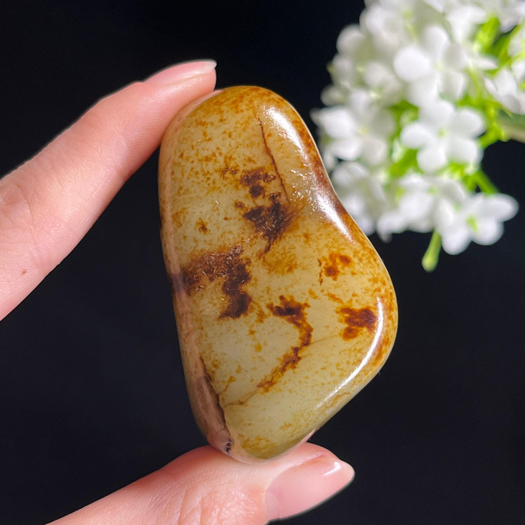 和田玉青白玉“金星陨痕”洒金皮聚黑皮籽料（yc329372）