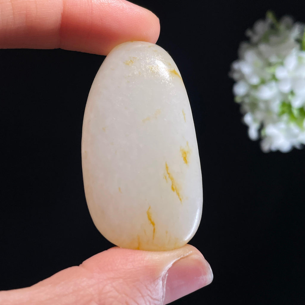 新疆和田玉“蜜丝缠雪”白玉洒金皮籽料（yc440956）