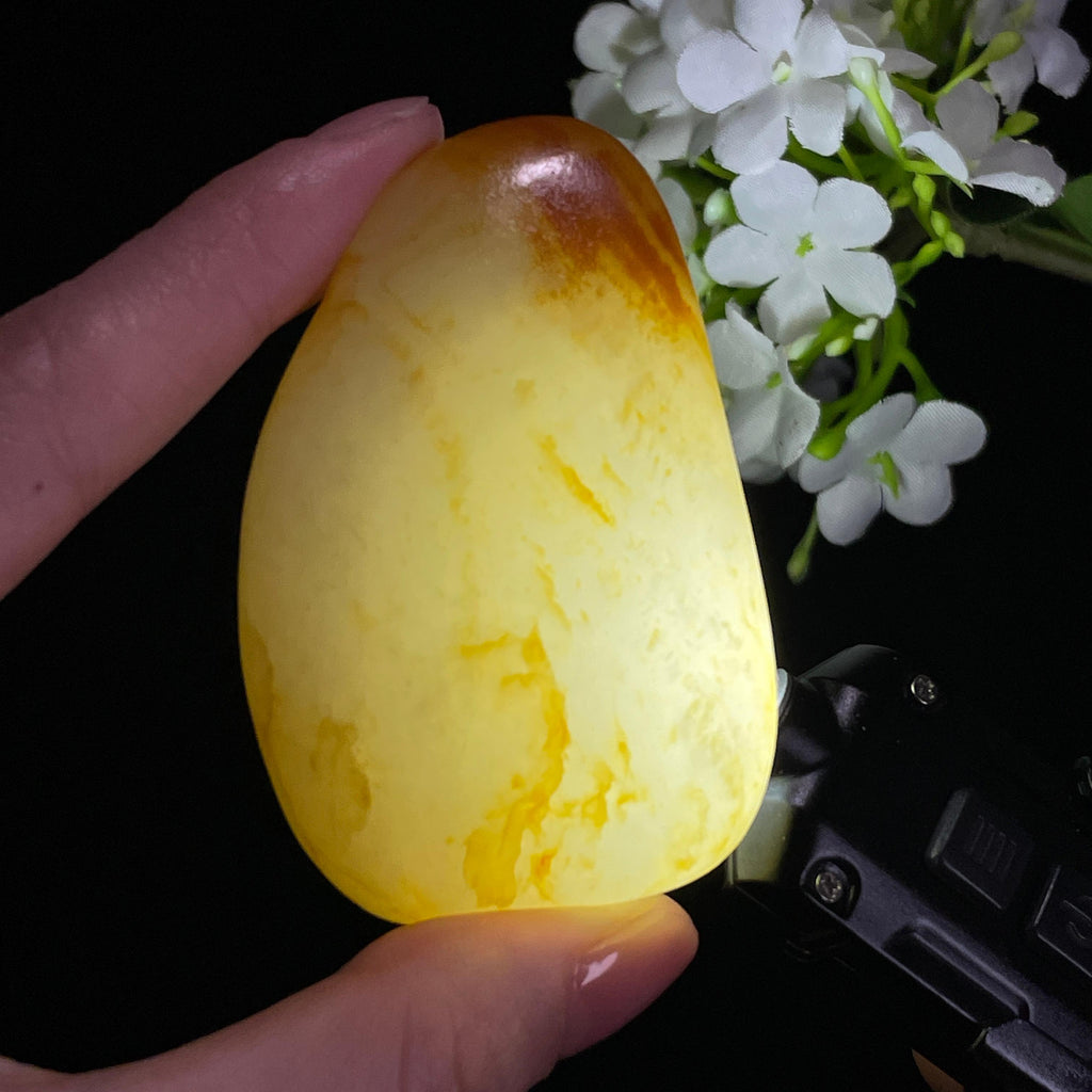 和田玉一级白“月洒金辉”洒金皮籽料（yc316340）